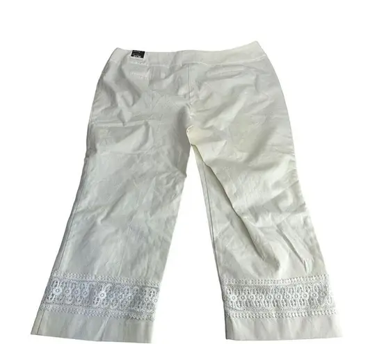 Alfani Womens Bright White Tummy Control Slim Leg Ankle Pants Size 24W