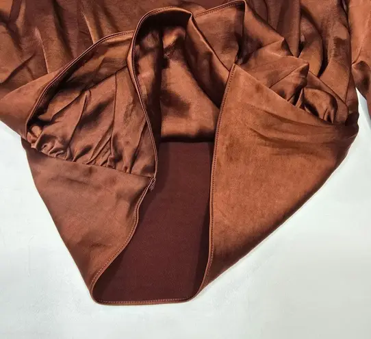 LPA Criss Cross Blouse in Cherry Brown