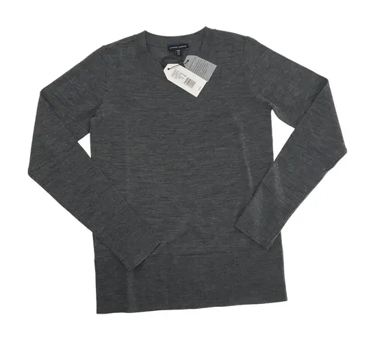 Universal Standard 4XS 00 Merino Wool Crewneck Sweater Grey Melange Long Sleeve - Image 1