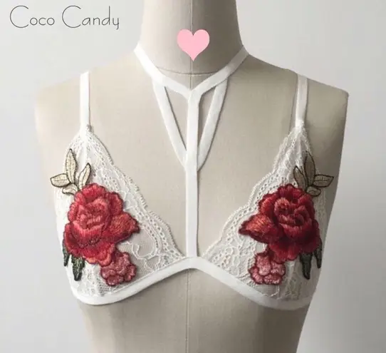 🆕Floral Elastic Cage Bralette Crop Top