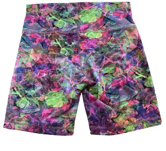 Lululemon  Women’s 12 Wunder Train High Rise Biker Short Vivid Floral Tone Multi