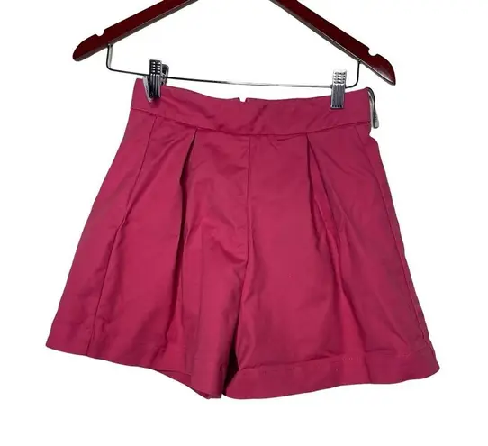 IORANE Printed Elephants Pleated Front Shorts in Pink sz XS