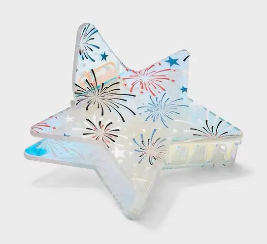 Americana Glitter Star Hair Claw Clip