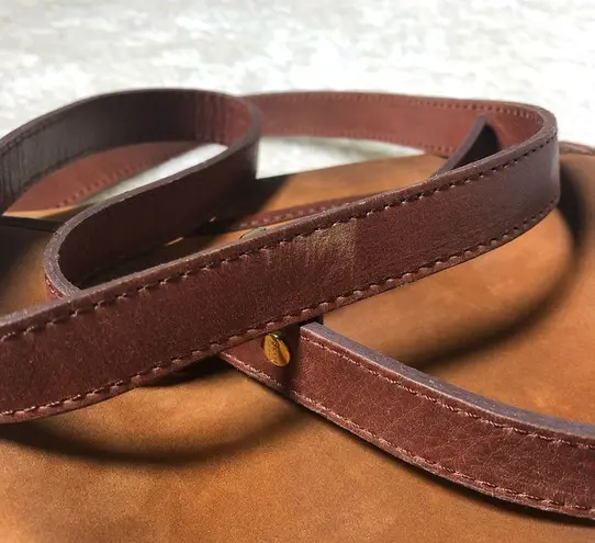 Cesti Tan Suede and Leather Crossbody Bag