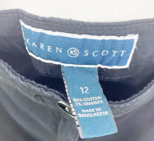 Karen Scott Black Straight Fit Tailored Chino Short