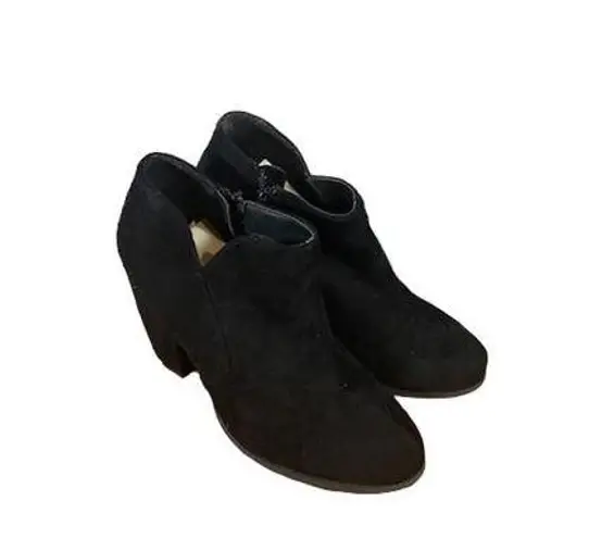 Michael Antonio  Suede Black Ankle Side Zip Booties Women SZ 6