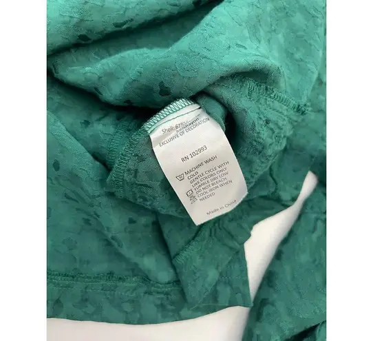 Koche Elegant Emerald Green Blouse Jacquard Black Lace Embroidered Size 36 or 6