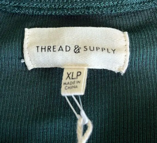 Thread and Supply  micro- modal ribbed Forrest green long sleeve shirt