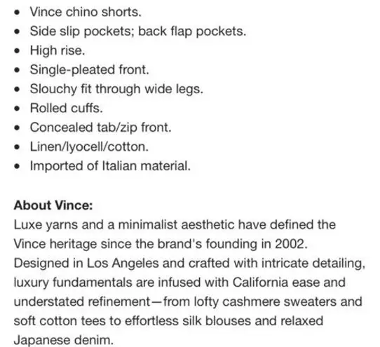 Vince Slouchy Chino Shorts