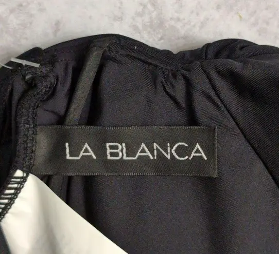 La Blanca Black Island Goddess Underwire Twist Front Bra Top Size 16 NWT