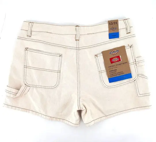 Dickies  High Rise Utility Carpenter Jean Shorts Size 13 31 Natural Ivory