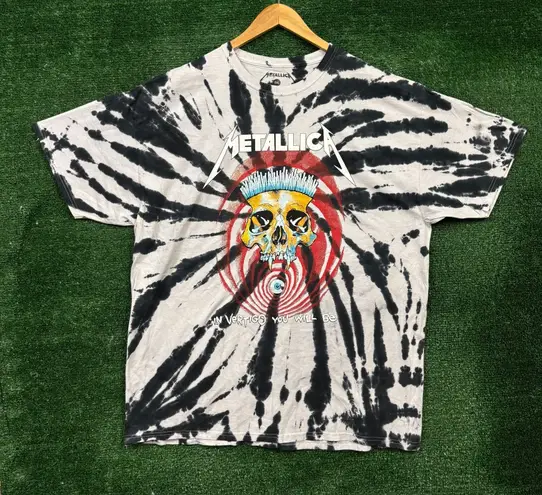 Metallica “In Vertigo You Will Be” white/black tie-dye T-shirt in 2XL