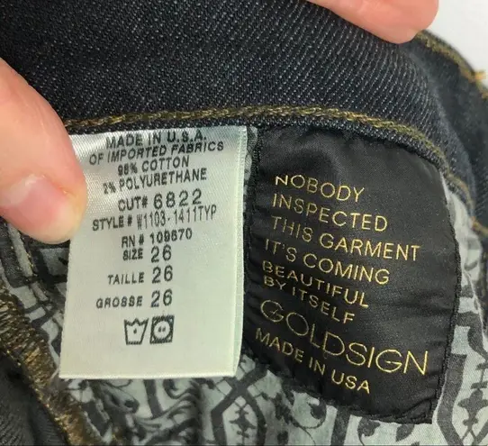 Goldsign 'Envy' Straight Leg Stretch Jeans Size 26 Gray