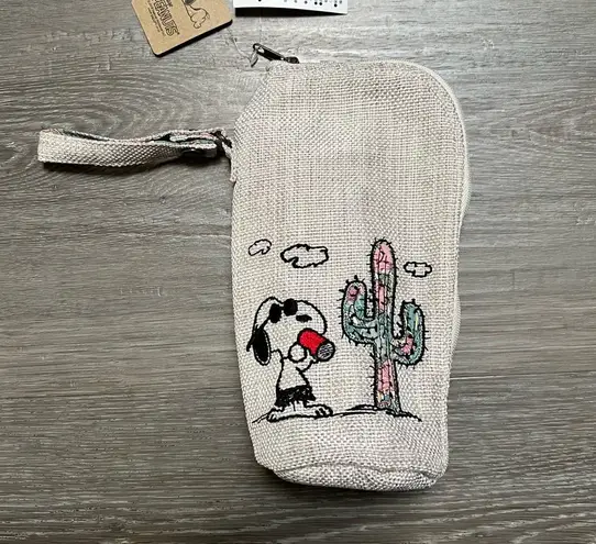 snoopy peanuts water bottle bag insulated carrier pouch Gray