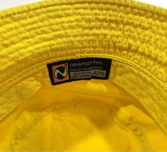 Hand Painted Rainbow Dots Yellow Bucket Hat