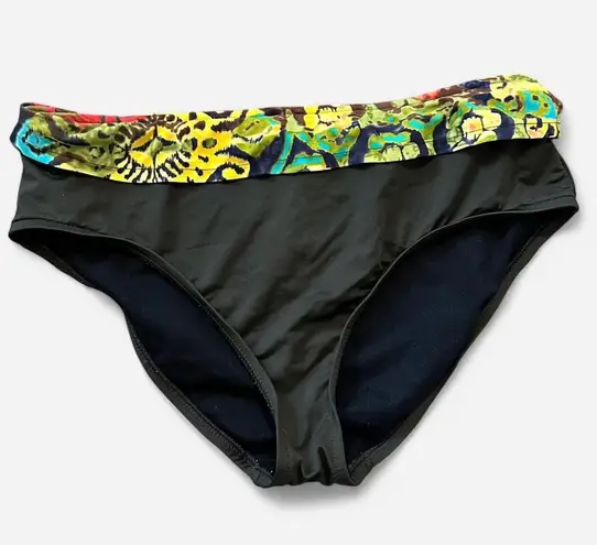 Catalina swim bottoms, black with yellow floral band