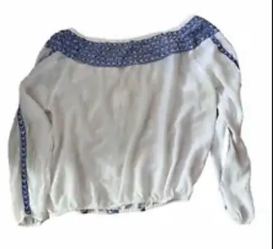 MELISSA ODABASH Patty Shoulder Detail Tunic Top White Size one side fits all