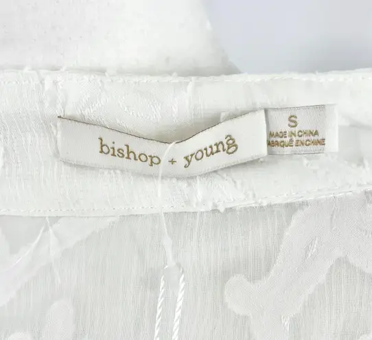 Bishop and Young New Textured Wrap Blouse Jayne Cross Front Top White