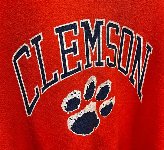 Russell Athletic Vintage 90s Clemson University Tigers Russell Tag Paw Logo Crewneck Sweatshirt