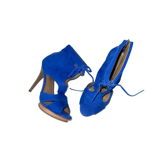 Carmen Steffens Neon Blue Cutout Lace