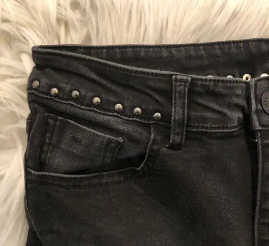 Five Plus Cropped Jeans Black Fringe Studded Size undefined