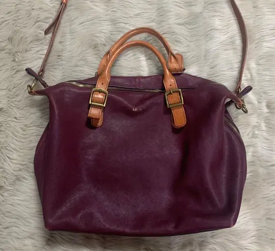 Mark & Graham Brooklyn Buckle Bag in Plum Purple