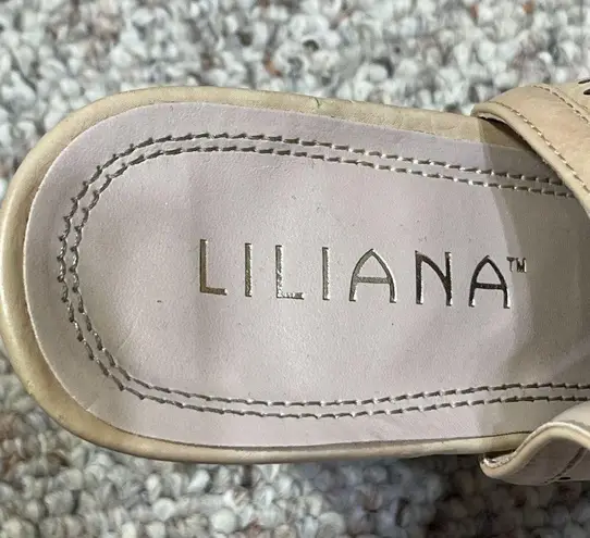 Liliana Cream Perforated Ankle Strap Shootie Bootie Shoe Size 10