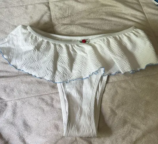 white bikini bottom with skirt design