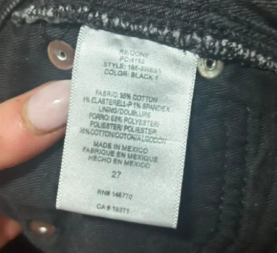 RE/DONE 80s Slim Straight Black Jean Size 27 Button Fly Revolve