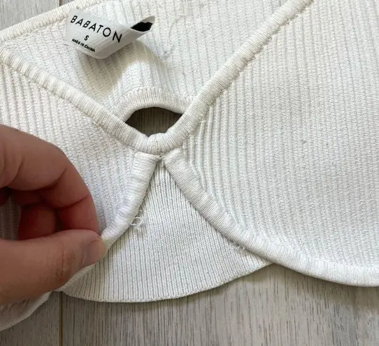 Babaton Bra Top sculpt knit womens Cream (small) chic going out party cropped