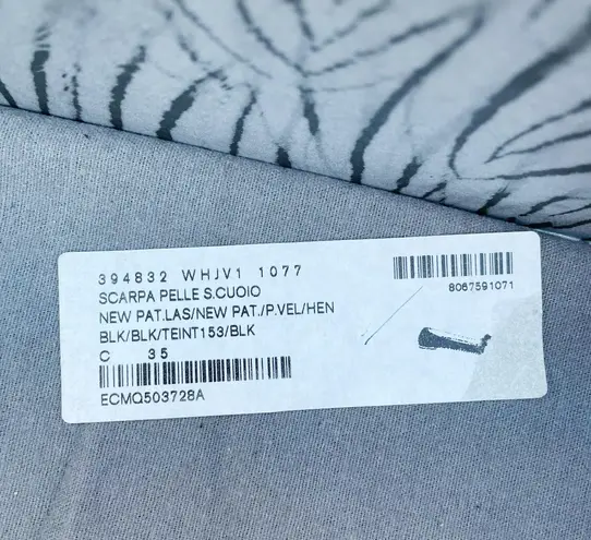 Alexander McQueen laser cut patent leather loafers flats smoking slipper IT 35