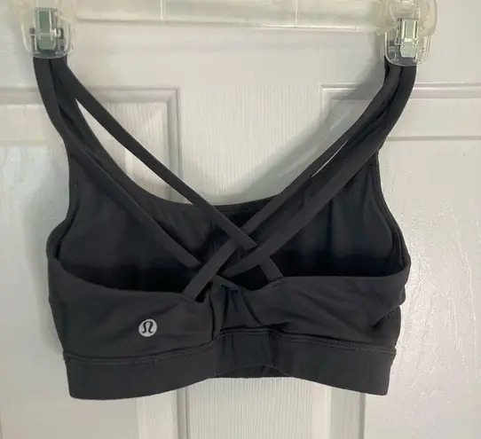 Lululemon  Athletica charcoal grey sports bra, inner tags, size 4, collab, active