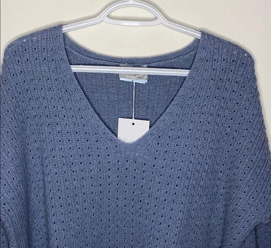 Ryllace Merino blend V neck open knit sweater size 1X