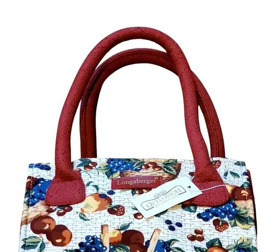 New Longaberger Homestead Collection Fruit Handbag Purse Tote Bag Small