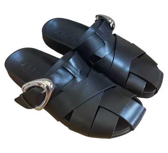 Aerosoles Women's Liberty Mule fisherman sandals black genuine leather Sz 7.5