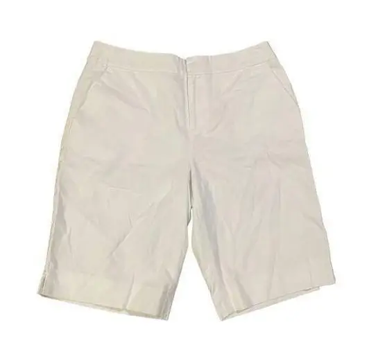 Ralph Lauren Lauren  Petite white womens chino high rise shorts 10” inseam size 1