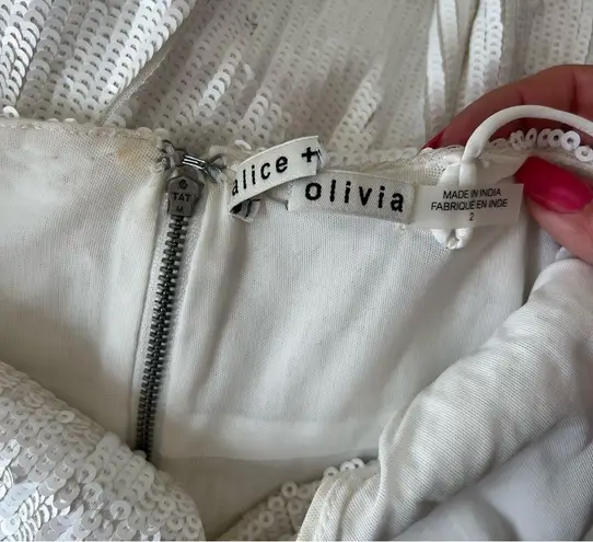 Alice + Olivia NEW NWT  Valli Cutout Sequined Cami Maxi Dress In Off White - Image 10