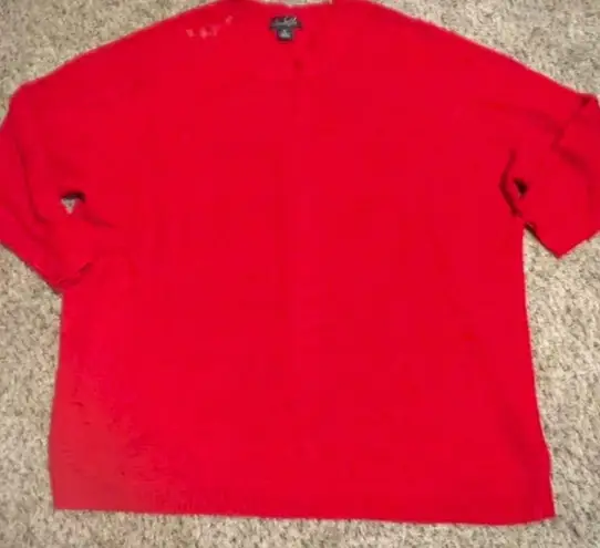 Questions Red Knit Sweater Cozy Casual Winter Plus Size 2X Red