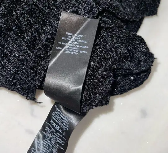 Balmain Black Sequin-Embellished Houndstooth Stretch-Knit Skirt