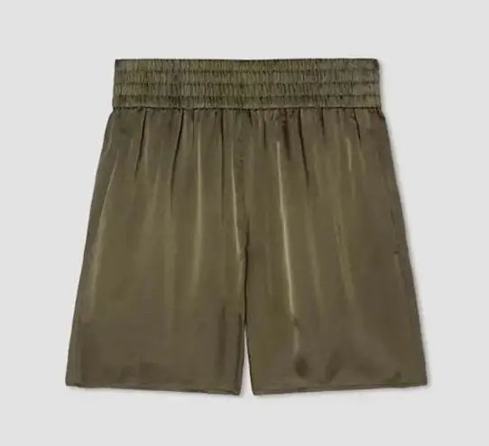 Everlane  The Satin Pull-On 5" Short with Pockets Size XS. Olive Green T1022