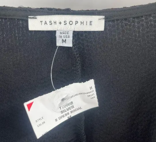 TASH + SOPHIE Dress Size Medium NWT Black Sequin Holiday New Years Sleeveless