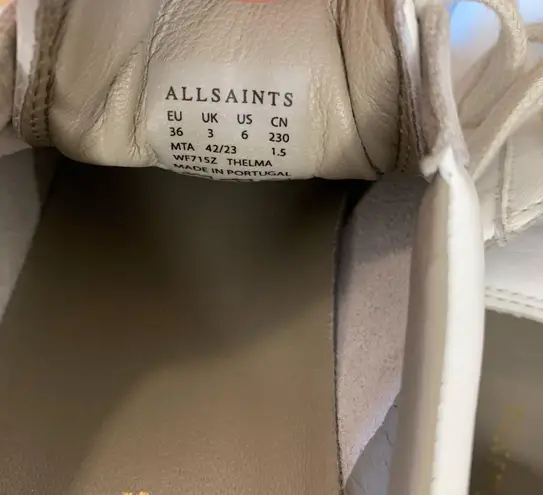 ALLSAINTS Thelma Suede Low Top Sneakers in White - Size 6