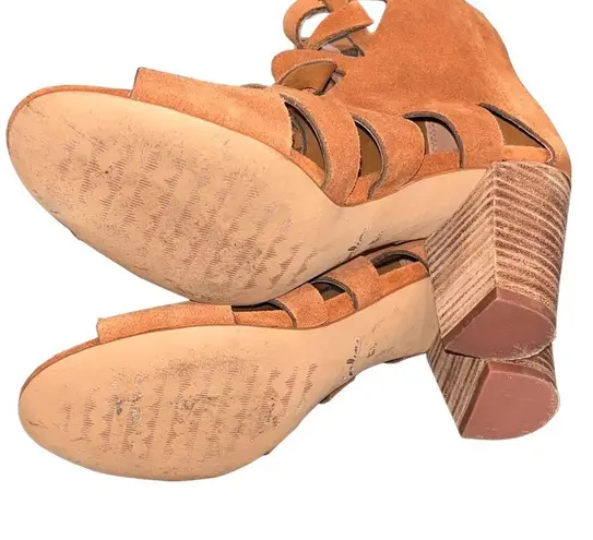 Zodiac Cognac Suede Camila Women’s Cut Out Open Toe Booties