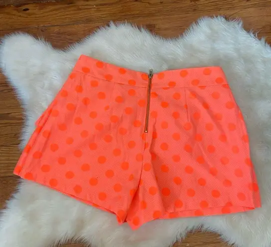 GB Bright Orange Polka Dot Pleated Front Shorts