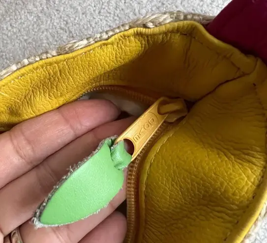 Dove Vintage Y2K Straw Floral Embroidered Large Crossbody Bag Woven Purse Rare