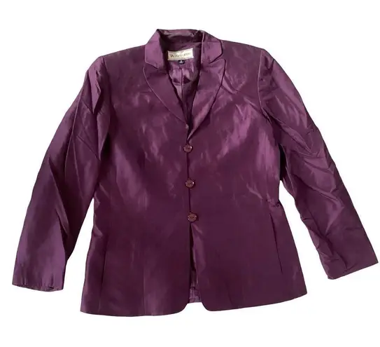 Travis Ayers Silk Blazer Set Gray Size 8