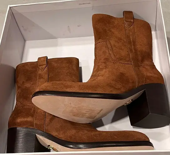 Veronica Beard NEW Carmen Cedar Western Suede Boots size 6.5