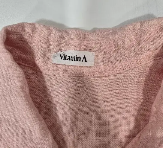 Vitamin A Playa Linen Boyfriend Shirt in Desert EcoLinen