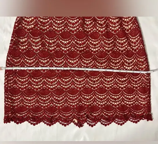 Club Monaco Red Crochet Lace Mini Skirt