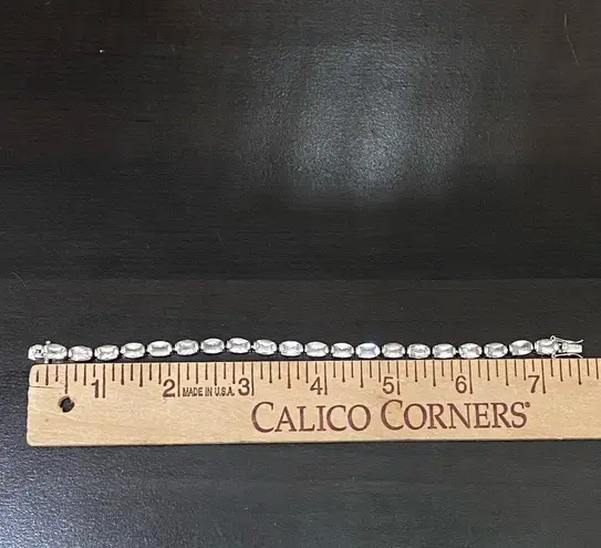 Sterling Silver Vintage FAS 925 Stamped CZ Cubic Zirconia Tennis Bracelet